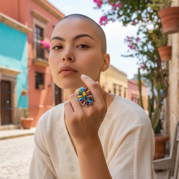 ✨️OOAK! JULIANA WILLIAMS RARE! Sterling Silver and Multi Semiprecious Stone Ring - Picture 3 of 16